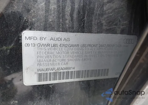 2014 Audi A4 2.0T Premium z USA, uszkodzony, nr VIN WAUEFAFL4EA046814